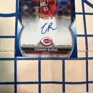 2023 Bowman Draft - Chrome Prospect Autographs Connor Burns #CDA-CB Blue Wave