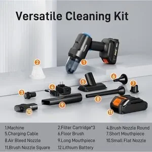 22000PA High Power Cordless Car Vacuum 4 In 1 Handheld Vacuum Cleaner Wireless C