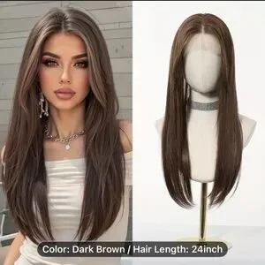 24” and a 14” Luxury Front Lace Hair Toppers - with strap you get two
