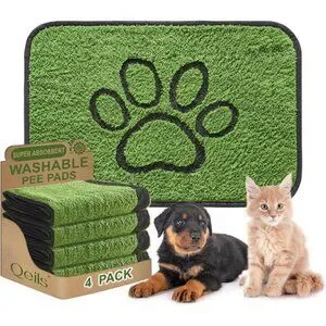 24X36 CUTE Washable Pee Pads for Dogs 4 Pack Super Absorbent Reusable Puppy Pads
