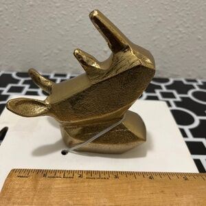 *2for$30*NWOT Gold Tone Rhinoceros Head Wall Mount Decor Keys Towel Hook Hanger