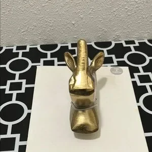 *2for$30*NWOT Gold Tone Rhinoceros Head Wall Mount Decor Keys Towel Hook Hanger
