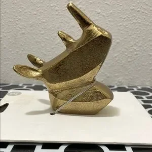 *2for$30*NWOT Gold Tone Rhinoceros Head Wall Mount Decor Keys Towel Hook Hanger