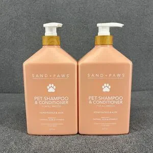 2x Sand + Paws Honeysuckle & Aloe Pet Shampoo & Conditioner 32 fl oz