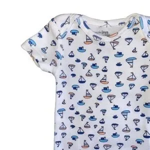3/$15 Carter’s Simply Joy White Orange And Blue Sail Boat Onesie Newborn