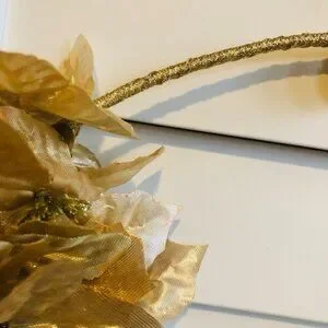 3/$20 Gold Leaf Sparkle Metallic Fancy Floral Decor Christmas NYE Holiday Wreath
