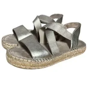 3/$20 Nine West Gold “Boardwalk” Platform Espadrille Strappy Sandals (Size: 6)