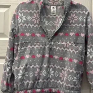 ❤️3 For $15 ❤️ Athletic Works Girls Printed Microfleece Half-Zip Pullover