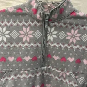 ❤️3 For $15 ❤️ Athletic Works Girls Printed Microfleece Half-Zip Pullover