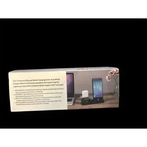 3-In-1 IPhone Airpod And Apple Watch‎ Silicone Stand - Black
