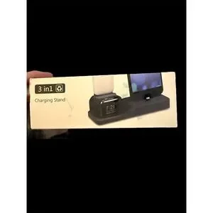3-In-1 iPhone Airpod and Apple Watch‎ Silicone Stand - Black