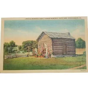 3 Kentucky Postcards Lincoln Marriage Cabin Pioneer Memorial State Park