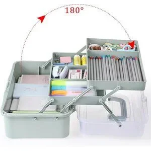 3-Layer Plastic Dividing Storage Craft Organizer With Adjustable Spacers