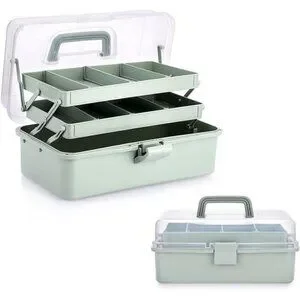 3-Layer Plastic Dividing Storage Craft Organizer with Adjustable Spacers