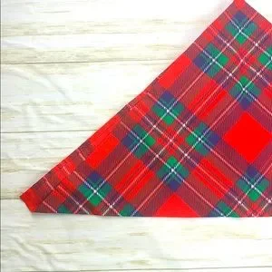 3 Pack Red Print Doggie Bandanas – Gingham Plaid & Floral – Size OS