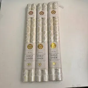 3 Package Of Total 90 SQ - Grey & White Easy Peel & Removable Shelf Liner #2638