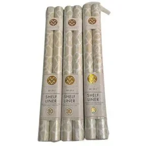 3 Package of total 90 SQ - Grey & White Easy Peel & Removable Shelf Liner #2638
