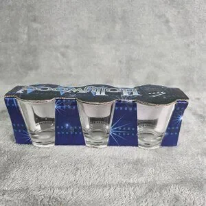3 Pc Hollywood Themed Shot Glass Set Film Reel Clapperboard & Directors Chair