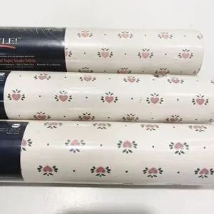 3 Rolls Borden Solid Vinyl Wallcovering VTG 1990s Pink Hearts 55.4 Sq Ft Each