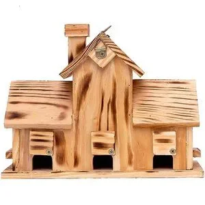 3-Room Wooden Birdhouse - Pine Wood Birdhouse For 3 Families