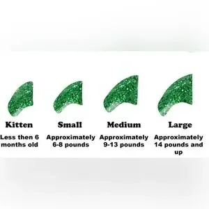 39 Glitter Green And 40 Glitter Red Large Purrdy Paws Nail Caps