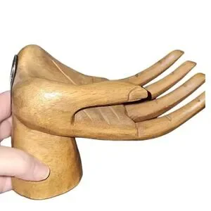 3D Carved Wooden Hand Sculpture Wall Hanging Shelf Folk Art Boho Retro