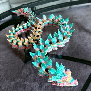 3D Printed Colorful Reptile Dragon