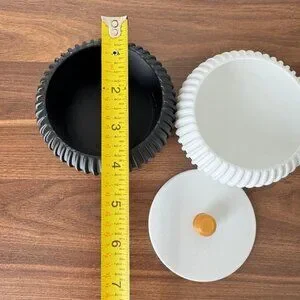 3D Printed Stackable Trinket Tray With Lid – Modern Black & White Design
