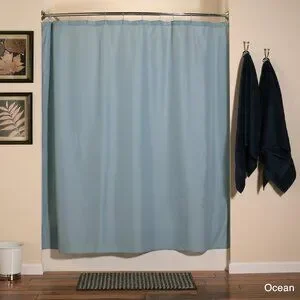 4/$20 - Solid Polyester Shower Curtain Liner In Ocean I 72-in L