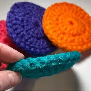 4 Large Jumbo Premium Nylon Double Sided Handmade Kitchen Crochet Dish Scrubbies