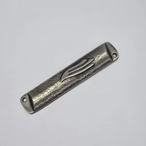 4" Metal Mezuzah Case W/ Pewter Colored Finish