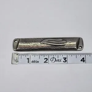 4" Metal Mezuzah Case W/ Pewter Colored Finish