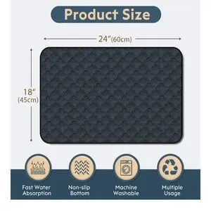 4 PACK 18X24 Washable Dog Pee Pads - Dark Gray