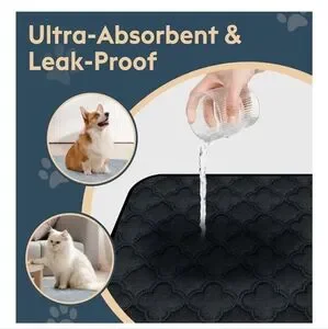 4 PACK 18X24 Washable Dog Pee Pads - Dark Gray