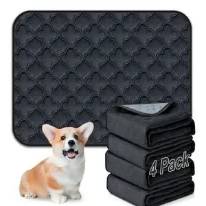 4 PACK 18X24 Washable Dog Pee Pads - Dark Gray
