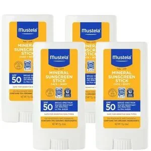 4 Pack Mustela Mineral Sunscreen Stick SPF 50 Baby Kid Face Body 0.6 Oz EX 10/27