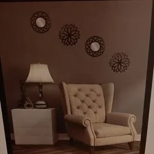4 Piece Mirror Set Frames. Black Medallion