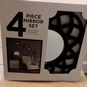 4 piece mirror set frames. Black medallion