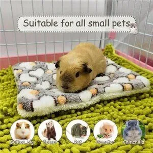4 Pieces Guinea Pig Bunny Comfortable Bed Mats Pads Rabbit Warm Soft Bed Pad