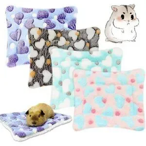 4 Pieces Guinea Pig Bunny Comfortable Bed Mats Pads Rabbit Warm Soft Bed Pad