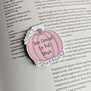 4 Pumpkin Magnetic Bookmarks Readers Book Lovers Fall Autumn Pink Books Set Of 4