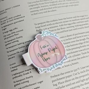 4 Pumpkin Magnetic Bookmarks Readers Book Lovers Fall Autumn Pink Books Set Of 4