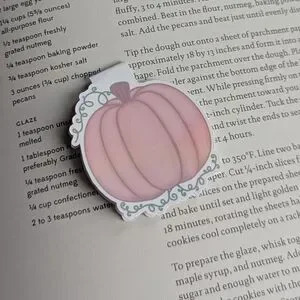 4 Pumpkin Magnetic Bookmarks Readers Book Lovers Fall Autumn Pink Books Set Of 4