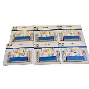 42 Pcs - 321 Party “Happy Birthday” 7 Piece Candle Set Cake Top 6pk Brand New
