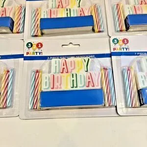 42 Pcs - 321 Party “Happy Birthday” 7 Piece Candle Set Cake Top 6pk Brand New
