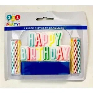 42 Pcs - 321 Party “Happy Birthday” 7 Piece Candle Set Cake Top 6pk Brand New