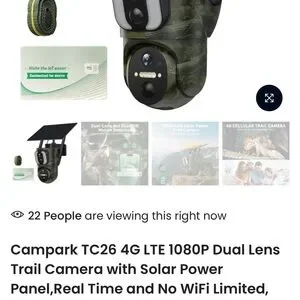 4G Solar Trail Camera With Dual Lens - Black