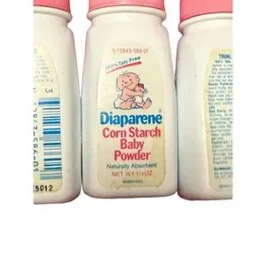 5 Diaparene Baby Powder Talc Free Corn Starch 1.5 Oz NOS Travel Vintage 1980's