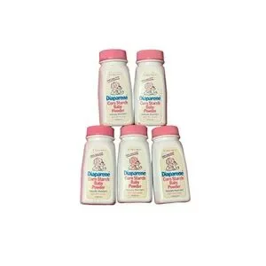 5 Diaparene Baby Powder Talc Free Corn Starch 1.5 Oz NOS Travel Vintage 1980's