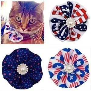 5 for $25 Sparkle / Sequin / Pearl Dog/Cat Collar Embellishment Bow F…